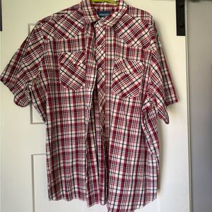 Wrangler Red and White Plaid Casual Shirt
